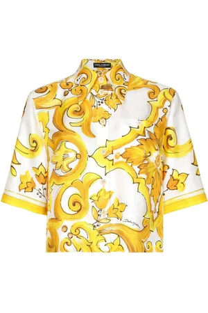 Dolce & Gabbana Skjorte i silke med Majolica-print