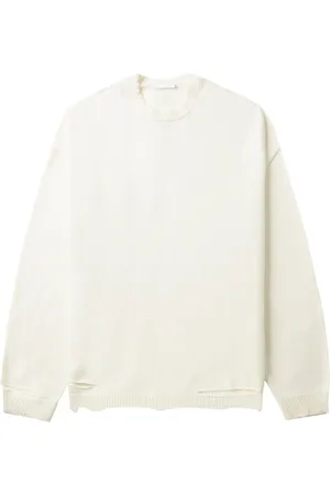 Helmut Lang Ribstrikket trøje med slitageeffekt
