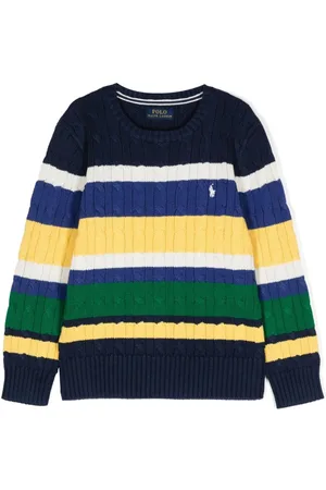 Ralph Lauren Stribet kabelstrikket trøje