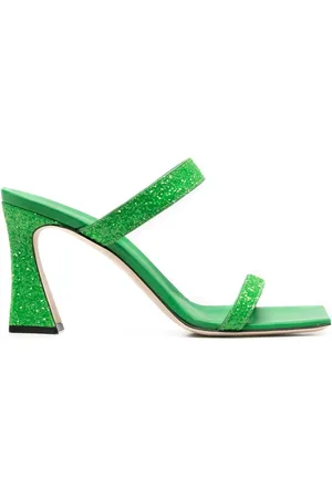 Giuseppe Zanotti Mules med firkantet tå og glimmer