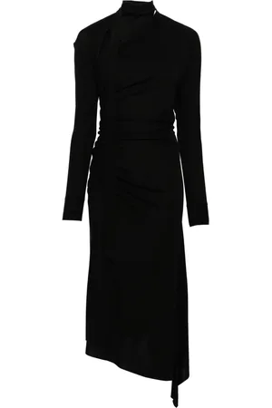 Victoria Beckham Midi kjole med ruche og udskæringsdetalje