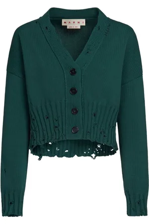 Marni Cropped cardigan med slitageeffekt