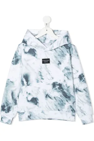 Calvin Klein Hættetrøje med batiktryk og logomærke