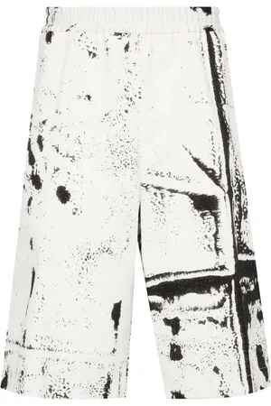 Alexander McQueen Shorts i twill med abstrakt tryk
