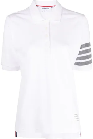Thom Browne Polo med 4-Bar striber og 2003-tryk