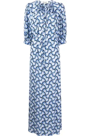Diane von Furstenberg Lang kjole med grafisk tryk