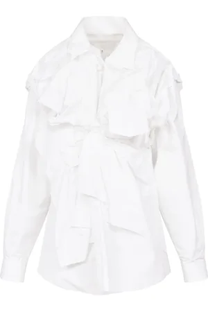 Maison Margiela Skjorte i poplin med samle-detalje