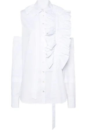 FAITH CONNEXION Poplin-skjortekjole med flæsedetalje