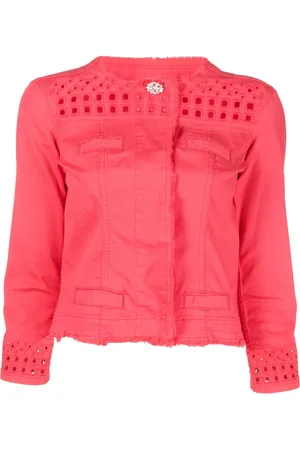 Liu Jo Cropped jakke med frynset halsudskæring
