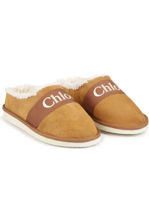 Chloé Sandaler i fleece-tekstur med logotryk