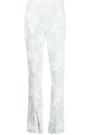 ZIMMERMANN Jeans med lige ben og blomstret broderi