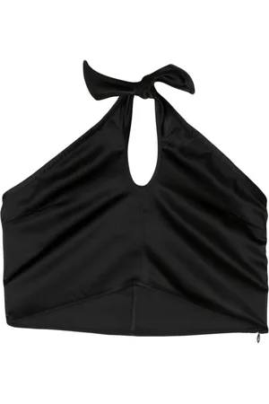 REMAIN Bandeau-top i satin med knudedetalje