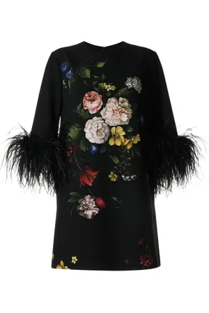 Elie saab Kort kjole med fjerdetalje