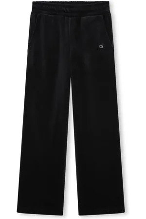 Sonia Rykiel Enfant Joggingbukser i velour med rhinsten-logo