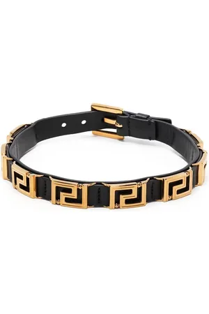 VERSACE Greca choker-halskæde i læder