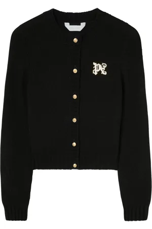 Palm Angels Intarsiastrikket cardigan med PA monogram