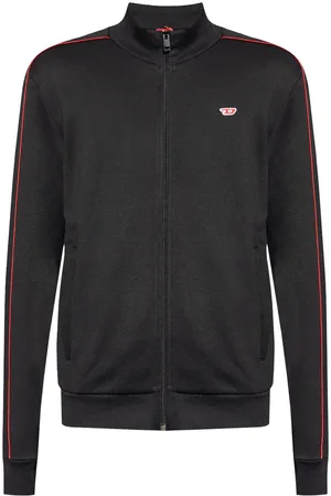 Diesel Cardigan med broderet logo og lynlås