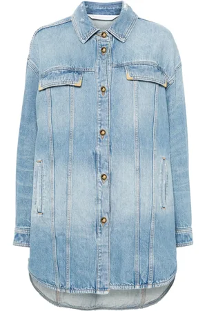 Palm Angels Denimjakke med vasket logo