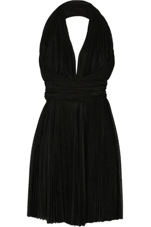 Dolce & Gabbana Kort kjole med halterneck og plissering