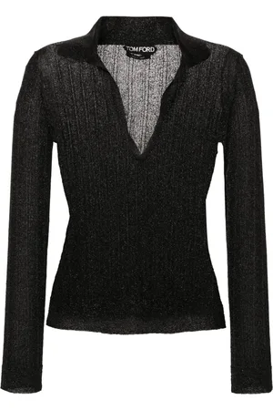 Tom Ford Strikket polo med metallisk tråd