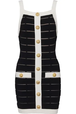 Balmain Kort kjole med mesh-detalje