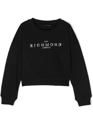 John Richmond Sweatshirt med logodetalje og pailletter