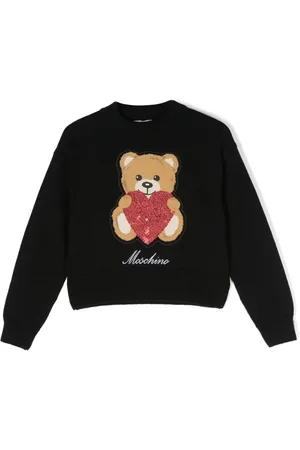 Moschino Trøje med rund hals og bamsetryk