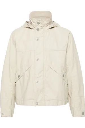 Stone Island Raw Plated jakke i hør med hætte