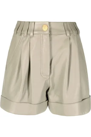 Balmain Højtaljede shorts i lammeskind