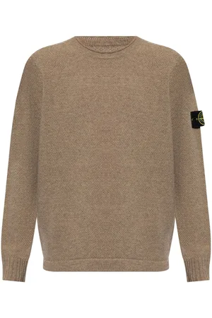 Stone Island Trøje med kompasmærke og rund hals