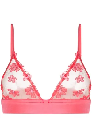 FLEUR DU MAL Petal bh-top med blomstret applikation og trekantet skål