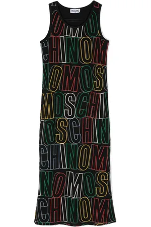 Moschino Lang ærmeløs kjole med logo