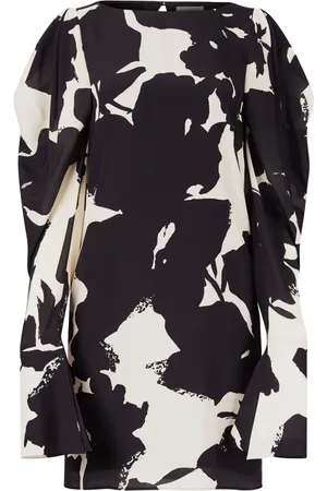 Nina Ricci Kjole i silke-twill med abstrakt tryk