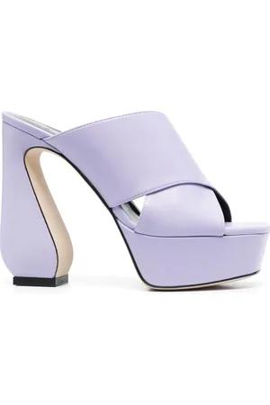 SI ROSSI 130mm plateau-mules i læder
