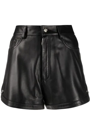 Philipp Plein Lædershorts med sikkerhedsnål-udsmykning
