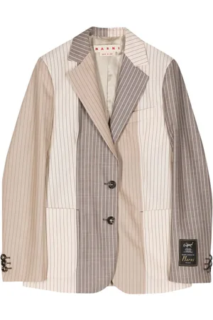 Marni Nålestribet blazer med colourblocking