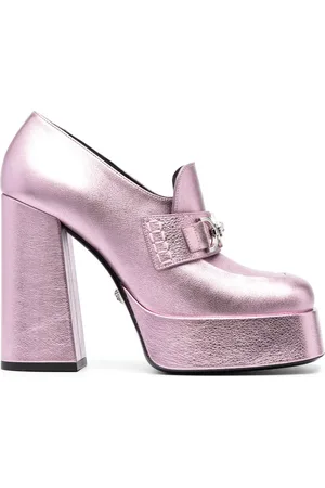 VERSACE Aevitas 125mm pumps med plateausål og metallisk effekt