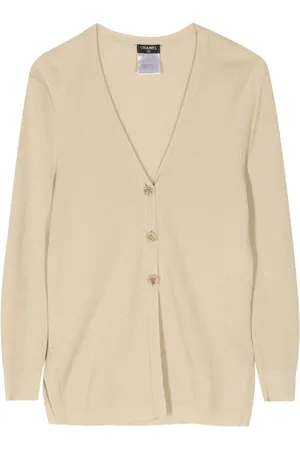 CHANEL 2000 Camélia cardigan med V-hals og knapper