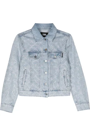 Karl Lagerfeld Denimjakke med rhinsten-monogram