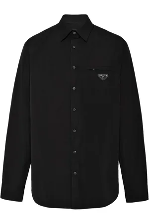 Prada Skjorte med trekantet logo i emalje