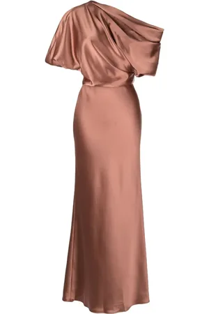 Amsale Draperet lang kjole med cold-shoulder-snit
