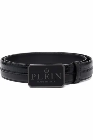 Philipp Plein Læderbælte med logoplade