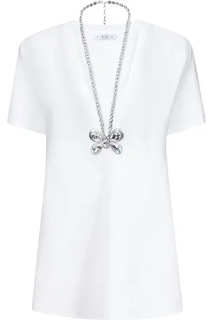 AREA T-shirt-kjole med sommerfuglevedhæng