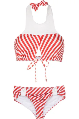 AMIR SLAMA Stribet halterneck-bikini