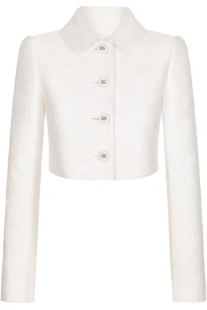 Dolce & Gabbana Cropped jakke i jacquard med DG-logo