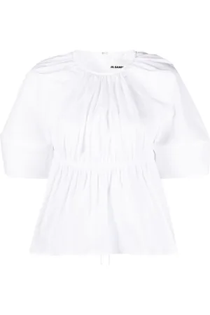 Jil Sander Plisseret bluse i poplin