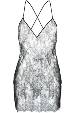 MAISON CLOSE Kort Rendez-Vous kjole med blomstrede blonder