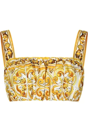 Dolce & Gabbana Cropped top med Majolica-tryk