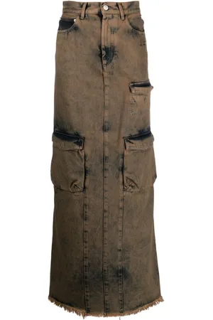 GCDS Lang cargo-nederdel i denim