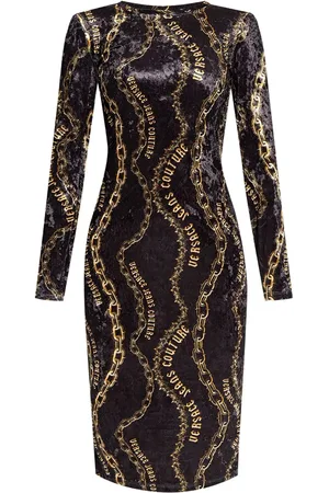 VERSACE Mellemlang kjole med Chain Couture-tryk